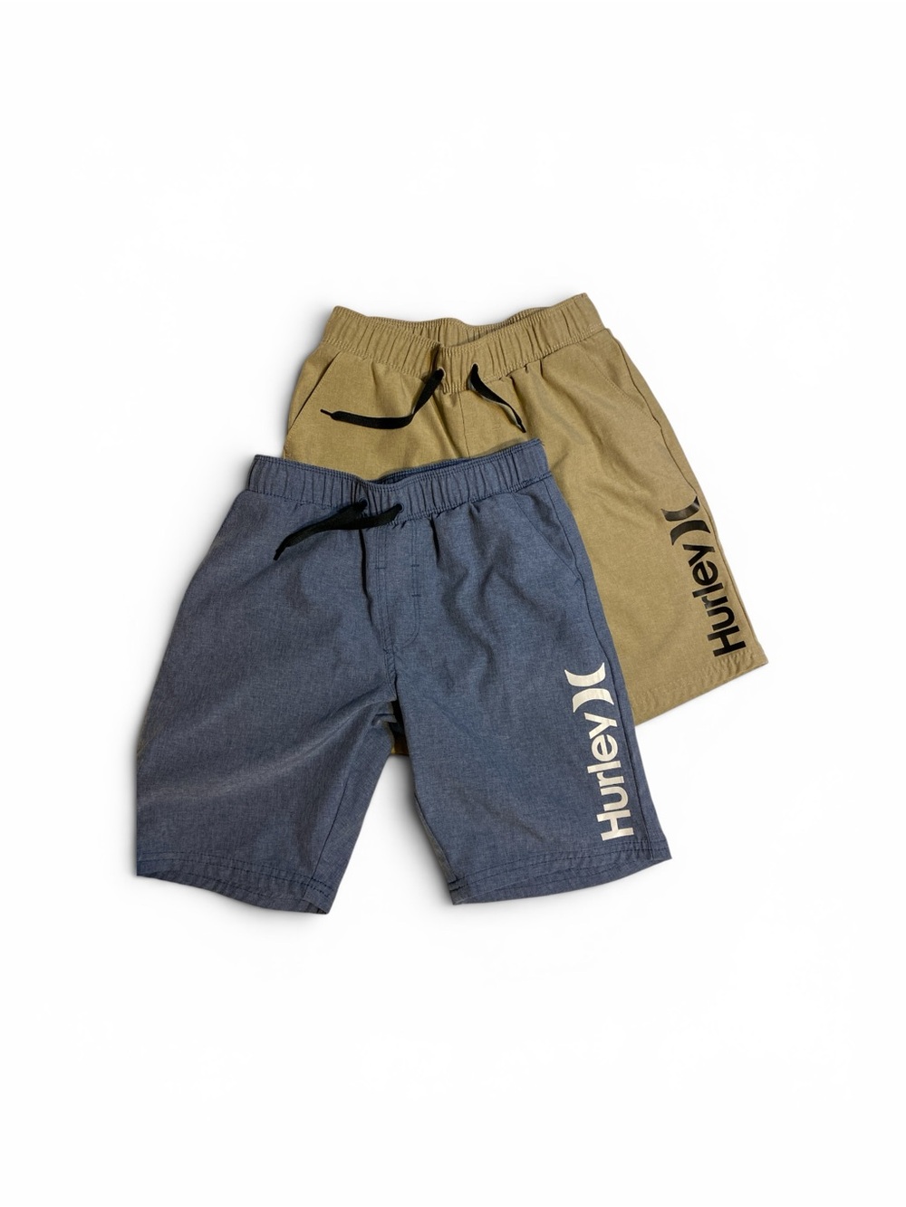 Hurley Kids Elastic-Waist Shorts — Blue & Tan boys 7/8